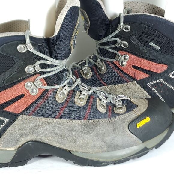 Asolo Men's Fugitive Gore-Tex US12 Black Gray Suede Waterproof Hiking Boots - Picture 14 of 16